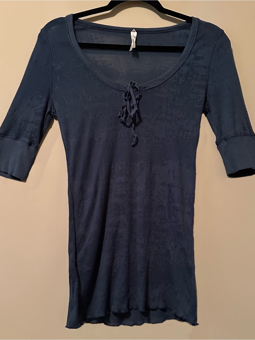 Free People Navy Blue Scoop Neck Top